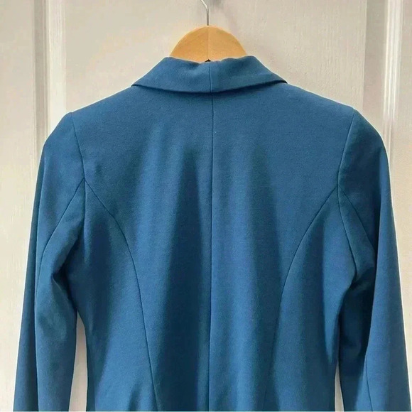 Ricki’s Blazer Open Front Shawl Collar Ponte Knit Teal Green Size XS - Picture 7 of 13